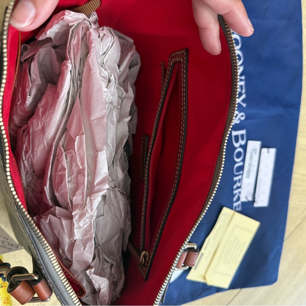 Dooney & Bourke Taupe Python-Embossed Tote - image 7